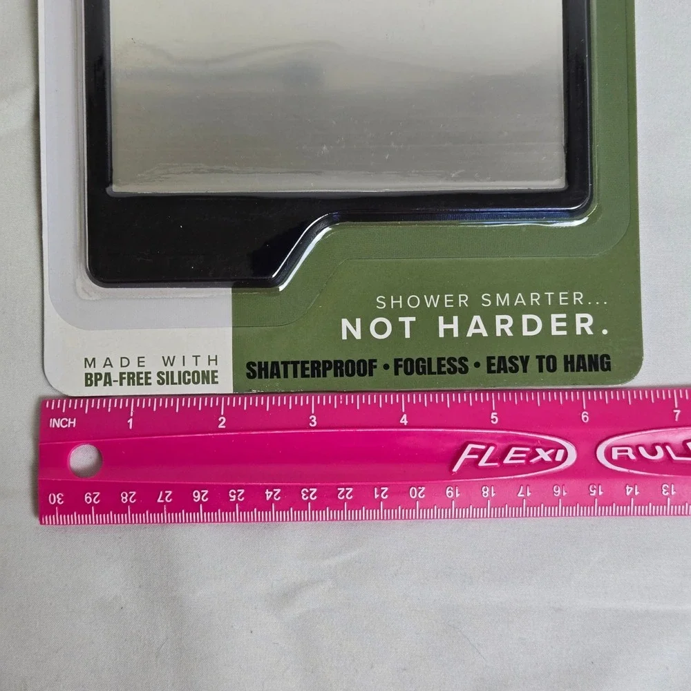 Hi Peach Layne Shave Mirror Black Shatterproof Fogless Easy To Hang New